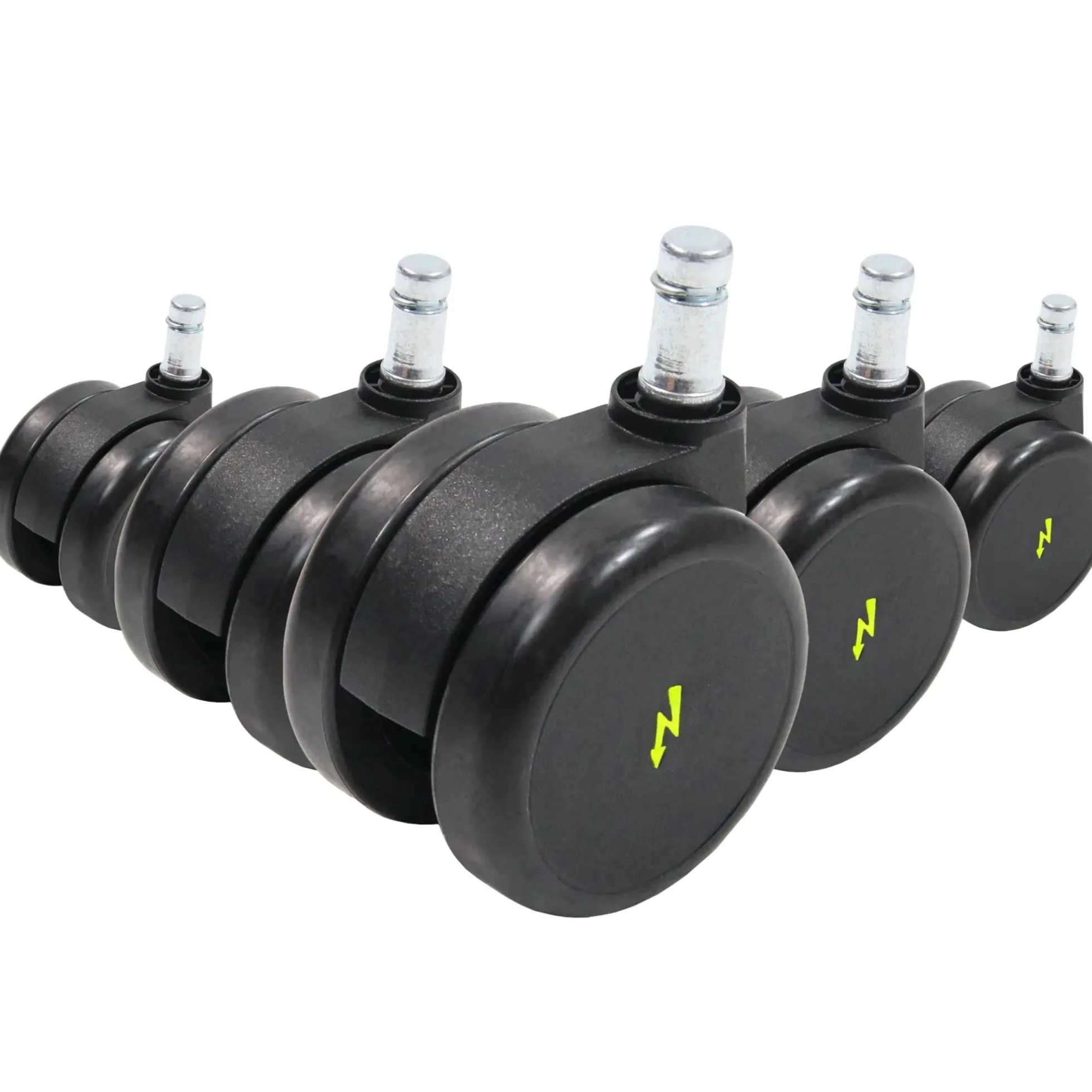 5x ROLO ESD 11mm/65mm | Hartböden - Stuhlrollen Schwarz