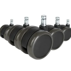 5x ROLO FREE 10mm/65mm | Hartböden - Stuhlrollen Schwarz