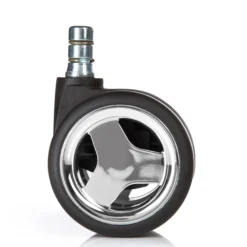 5x ROLO GAME No-Noise 11mm/60mm | Hartböden - Stuhlrollen Chrom/Schwarz