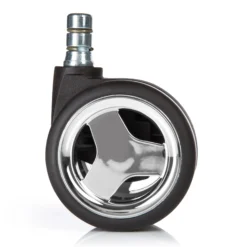 5x ROLO GAME No-Noise 11mm/60mm | Hartböden - Stuhlrollen Chrom/Schwarz