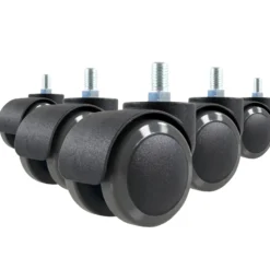 5x ROLO M10/50mm | Hartböden - Stuhlrollen Schwarz