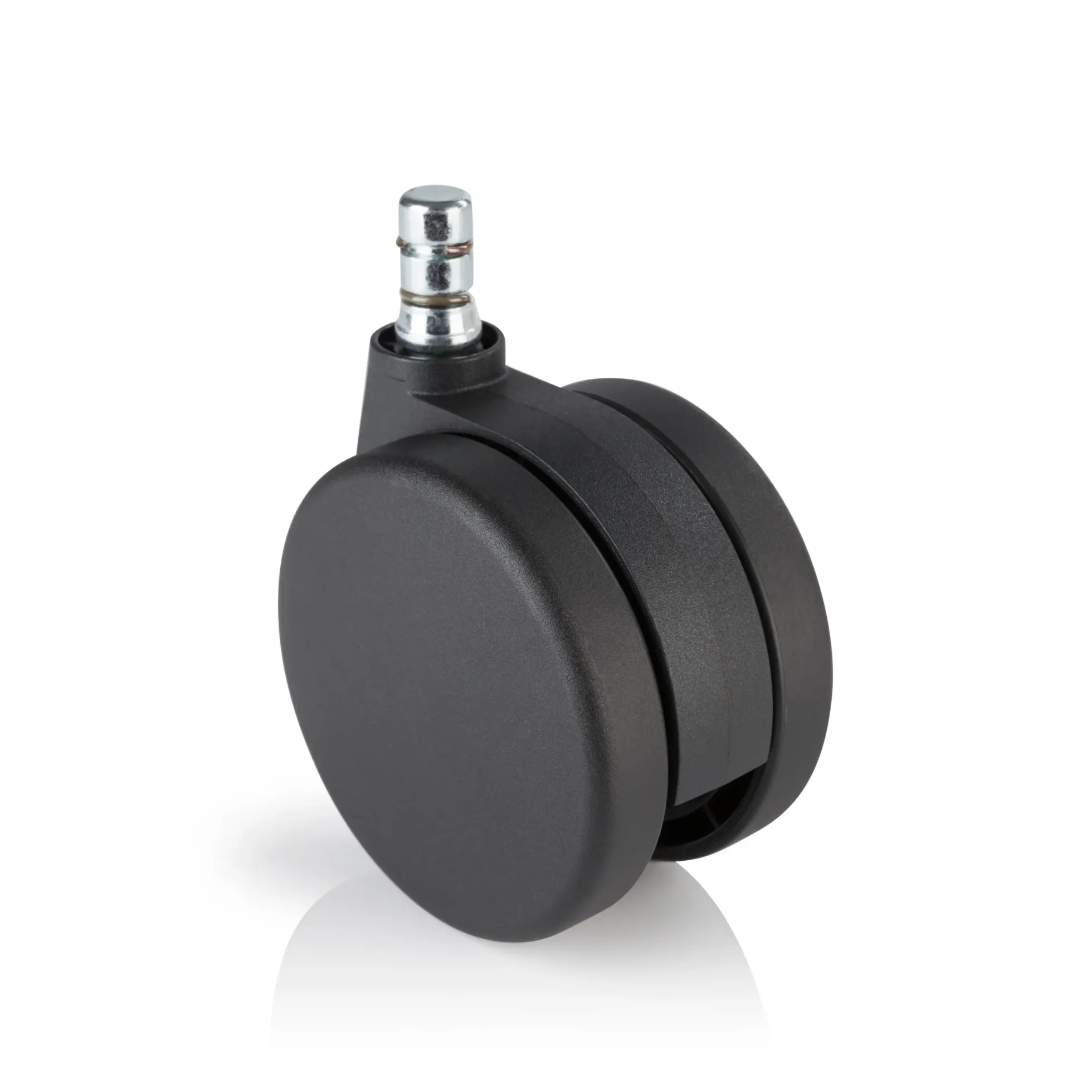 5x ROLO No-Noise 11mm/75mm | Teppichböden - Stuhlrollen Schwarz