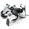 5x ROLO SKATE CT 11mm/75mm | mit Feststellbremse | Hartböden - Stuhlrollen Silber/Transparent