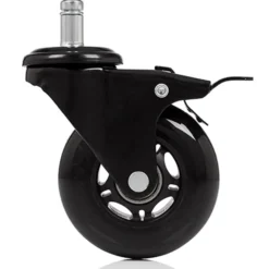 5x ROLO SKATE S 11mm/75mm | mit Feststellbremse | Hartböden - Stuhlrollen Schwarz