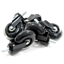 5x ROLO SKATE ST 11mm/75mm | Hartböden - Stuhlrollen Schwarz/Transparent