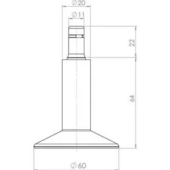 5 x STAND Nr. 12 | 11 mm | alle Böden - Stuhlgleiter Schwarz