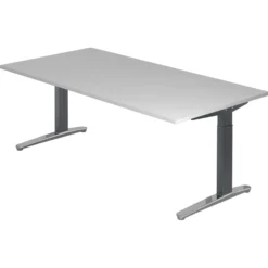 XTRA XB 2E GC | Schreibtisch 200 x 100 höhenverstellbar Grau