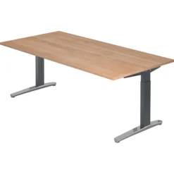 XTRA XB 2E GC | Schreibtisch 200 x 100 höhenverstellbar Nussbaum