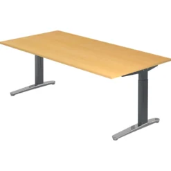 XTRA XB 2E GC | Schreibtisch 200 x 100 höhenverstellbar Buche