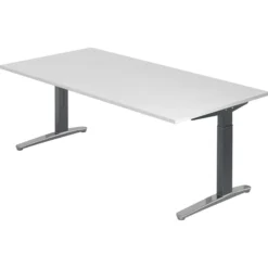 XTRA XB 2E GC | Schreibtisch 200 x 100 höhenverstellbar Weiß