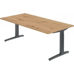 XTRA XB 2E GG | Schreibtisch 200 x 100 höhenverstellbar Asteiche