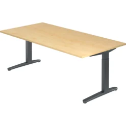 XTRA XB 2E GG | Schreibtisch 200 x 100 höhenverstellbar Ahorn
