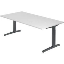 XTRA XB 2E GG | Schreibtisch 200 x 100 höhenverstellbar Weiß