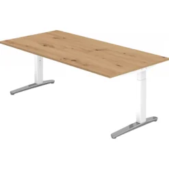 XTRA XB 2E WC | Schreibtisch 200 x 100 höhenverstellbar Asteiche