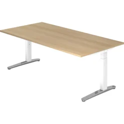 XTRA XB 2E WC | Schreibtisch 200 x 100 höhenverstellbar Eiche