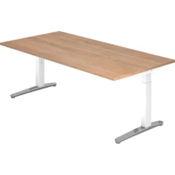 XTRA XB 2E WC | Schreibtisch 200 x 100 höhenverstellbar Nussbaum