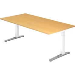 XTRA XB 2E WC | Schreibtisch 200 x 100 höhenverstellbar Buche