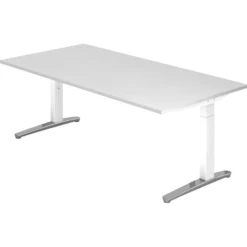 XTRA XB 2E WC | Schreibtisch 200 x 100 höhenverstellbar Weiß