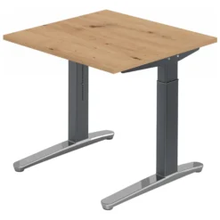 XTRA XB 8 GC | Schreibtisch 80 x 80 höhenverstellbar Asteiche