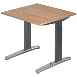 XTRA XB 8 GC | Schreibtisch 80 x 80 höhenverstellbar Nussbaum