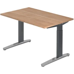XTRA XB 12 GC | Schreibtisch 120 x 80 höhenverstellbar Nussbaum