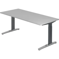 XTRA XB 19 GC | Schreibtisch 180 x 80 höhenverstellbar Grau