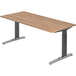 XTRA XB 19 GC | Schreibtisch 180 x 80 höhenverstellbar Nussbaum