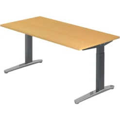 XTRA XB 16 GC | Schreibtisch 160 x 80 höhenverstellbar Buche