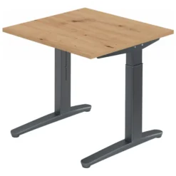 XTRA XB 8 GG | Schreibtisch 80 x 80 höhenverstellbar Asteiche