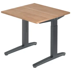 XTRA XB 8 GG | Schreibtisch 80 x 80 höhenverstellbar Nussbaum