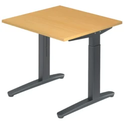 XTRA XB 8 GG | Schreibtisch 80 x 80 höhenverstellbar Buche