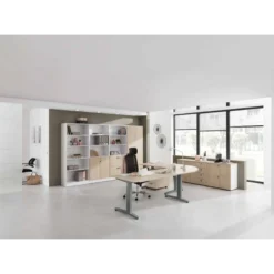 XTRA XB 8 GG | Schreibtisch 80 x 80 höhenverstellbar Ahorn