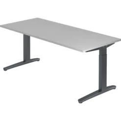 XTRA XB 19 GG | Schreibtisch 180 x 80 höhenverstellbar Grau