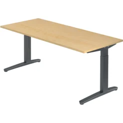 XTRA XB 19 GG | Schreibtisch 180 x 80 höhenverstellbar Ahorn
