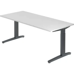 XTRA XB 19 GG | Schreibtisch 180 x 80 höhenverstellbar Weiß