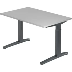 XTRA XB 12 GG | Schreibtisch 120 x 80 höhenverstellbar Grau