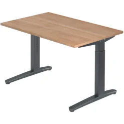 XTRA XB 12 GG | Schreibtisch 120 x 80 höhenverstellbar Nussbaum