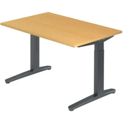 XTRA XB 12 GG | Schreibtisch 120 x 80 höhenverstellbar Buche