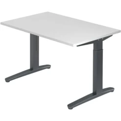 XTRA XB 12 GG | Schreibtisch 120 x 80 höhenverstellbar Weiß