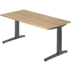 XTRA XB 16 GG | Schreibtisch 160 x 80 höhenverstellbar Eiche