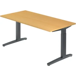 XTRA XB 16 GG | Schreibtisch 160 x 80 höhenverstellbar Buche