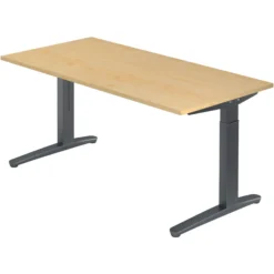 XTRA XB 16 GG | Schreibtisch 160 x 80 höhenverstellbar Ahorn