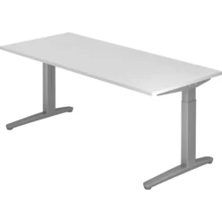 XTRA XB 19 SS | Schreibtisch 180 x 80 höhenverstellbar Weiß