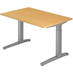 XTRA XB 12 SS | Schreibtisch 120 x 80 höhenverstellbar Buche
