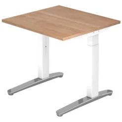 XTRA XB 8 WC | Schreibtisch 80 x 80 höhenverstellbar Nussbaum