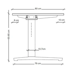 XTRA XB 19 WW | Schreibtisch 180 x 80 höhenverstellbar Buche