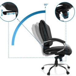 XXL H 100 | Kunstleder - XXL Drehstuhl Schwarz