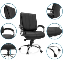 XXL H 100 | Kunstleder - XXL Drehstuhl Schwarz