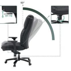 XXL Pullmann Gen2 | Kunstleder - XXL Drehstuhl Schwarz