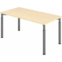 YAMA 16 G | Schreibtisch 160 x 80 höhenverstellbar Ahorn/Graphit